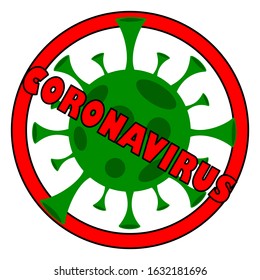 Stop coronavirus. Coronavirus outbreak vector illustration. Pandemic medical concept with dangerous cells. 