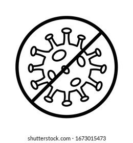 Stop coronavirus outline vector icon isolated on white background. Coronavirus 2019-ncov line icon for web, mobile apps, ui design and print products. Symptoms and prevention of coronavirus