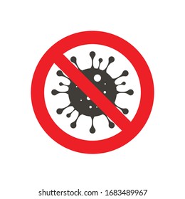  Stop coronavirus.  Pandemic medical concept with dangerous cells.Vector illustration