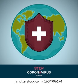 Stop coronavirus poster. Covid-19 virus - Vector illustration