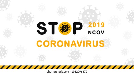 Alto al afiche de Coronavirus, banner web. Concepto de procedimientos de prevención y seguridad. Prevenir las enfermedades, el coronavirus, la gripe, la contaminación del aire, la contaminación del mundo. Brote de coronavirus, epidemia. (2019-nCoV)