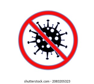 Stop coronavirus. Prohibition of infection. Symbol. Vector illustration.