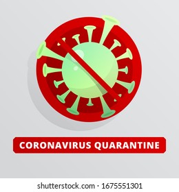 Stop Coronavirus. Protect yourself against COVID-19 and other infections. Stay home in self-quarantine and isolation. Infographic flat vector illustration of a virus inside a stop sign.