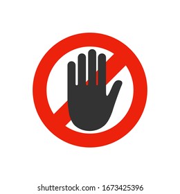 Stop coronavirus red sign. No covid-19 sign isolated. Vector icon. Coronavirus Control. Fighting coronavirus.