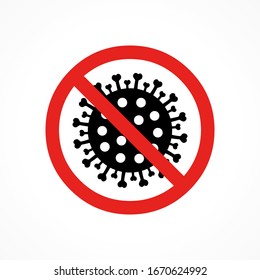 Stop coronavirus. Sign caution coronavirus. Coronavirus outbreak. Coronavirus danger and public health risk disease and flu outbreak. Pandemic medical concept with dangerous cells.Vector illustration