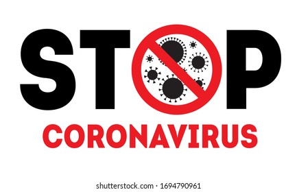 Stop Coronavirus sign. Icon caution COVID-19. Pandemic medical concept about public health risk disease and flu outbreak.