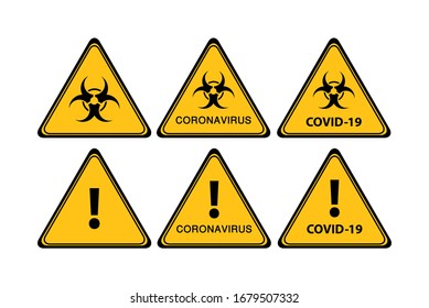 stop coronavirus sign on white background
