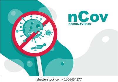 Stop coronavirus sign. Coronavirus outbreak vector illustratin. 
Pandemic medical health risk, immunology, virology, epidemiology background concept.
