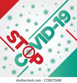 Stop coronavirus sign vector. Coronavirus sign isolated on white background, 2019-nCoV, Covid-19. Vector illustration of Corona virus with red stop sign 