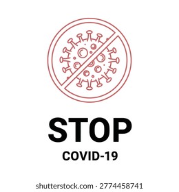 Stop coronavirus sign warning icon with virus prevention coronavirus pandemic