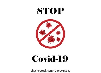 Stop coronavirus sign with white background.