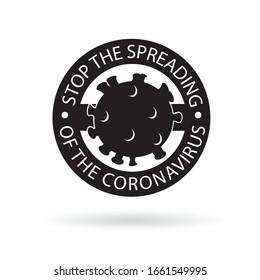STOP CORONAVIRUS SPREADING BLACK ICON