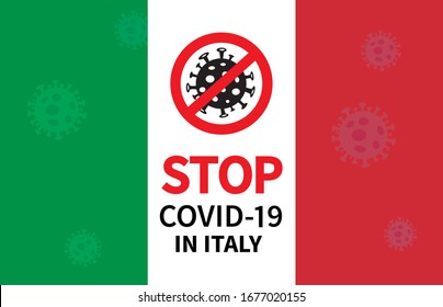 Stop coronavirus spreading in Italy. Vector illustration