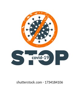 Stop coronavirus symbol. Dangerous virus vector illustration. Vector icon of virus on white background. Sign for poster, banner, flyer, website.