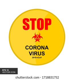 Stop Coronavirus. Syringe with a coronavirus vaccine injection. Fighting the sars-cov-2 virus. Stop the pandemic co-19. Medical concept. Vector
