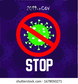 Stop coronavirus vector illustration with background
