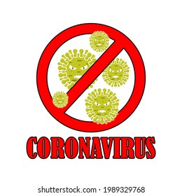 stop coronavirus vector illustration symbol