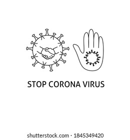 Stop Coronavirus vector symbol sign, covid 19 icons