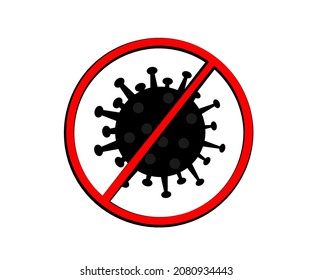 Stop coronavirus. Virus spread prohibition sign. Vector illustration.