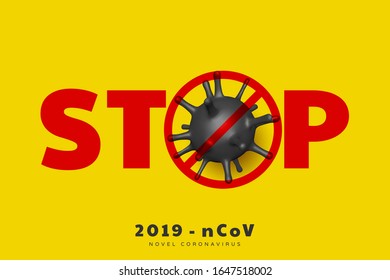 Stop coronavirus, virus strain of MERS-Cov and Novel coronavirus 2019-nCoV. Vector concept of dangerous virus in China with medical cell.