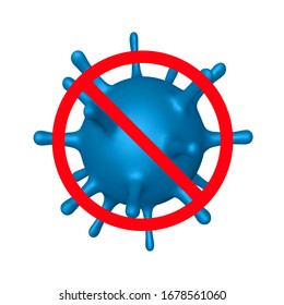 Stop coronavirus, virus strain of MERS-Cov and Novel coronavirus 2019-nCoV, Covid-19. Vector concept of dangerous virus with medical blue cell.