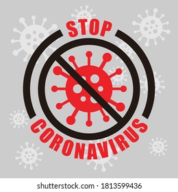 Stopp-Coronavirus-Warnschild Logo und Symbol auf abgerundetem Stil
