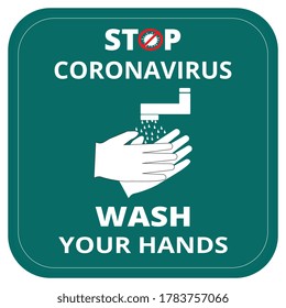 Stop Coronavirus, Wash Your Hands icon, Vector