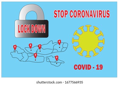 STOP CORONAVIRUS,LOCKDOWN, as an effort to prevent the spread of the corona virus