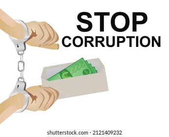 Alto a la tarjeta de corrupción. ilustración vectorial