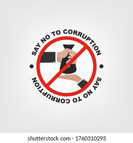 Stop corruption concept design. a logotype or typography of illegal activities. Fight against corruption and bribery vector illustration