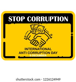 stop corruption day, sign vector