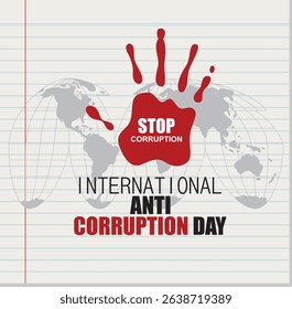 Stop corruption graphic sign . Red circle and red line with text "STOP CORRUPTION".