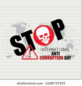 Stop corruption graphic sign . Red circle and red line with text "STOP CORRUPTION".