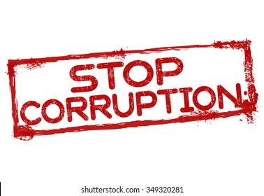 Stop corruption grunge rubber stamp on white background, vector illustration