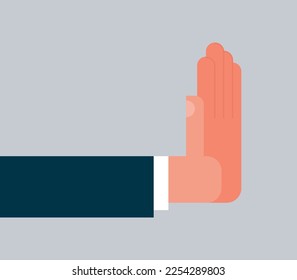 Stop corruption and hand giving business man money concept flat vector illustration.