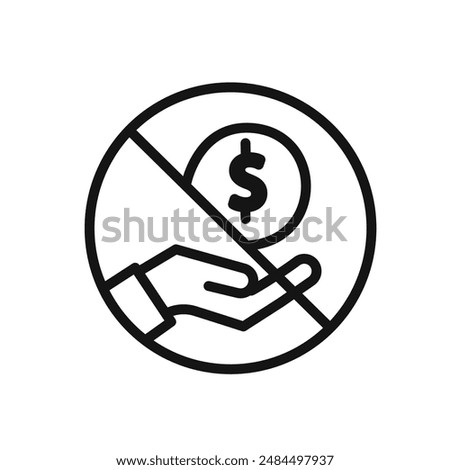 Stop Corruption icon linear vector graphics sign
