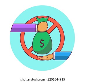 icono de paro de ilustración de corrupción, negocio ilegal