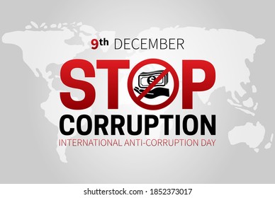 Stop Corruption and International Anti-Corruption Day Banner Illustration svg