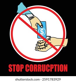 Stop Corruption, Poster and banner vector