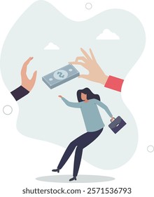 Stop Corruption, refusing to take bribery money concept.flat characters.