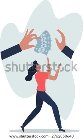 Stop Corruption, refusing to take bribery money concept.person's life situation and his activities.