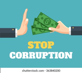 Stop corruption. Vector flat illustration