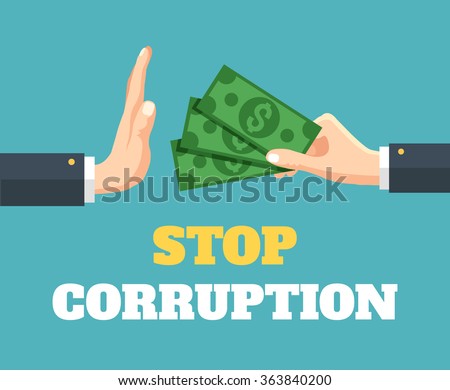 Stop corruption. Vector flat illustration