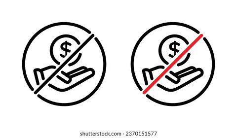 Stop Corruption vector icon set in black color. Suitable for apps and website UI designs