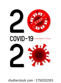 Stop Covid -19 Coronavirus, Stay at Home, Vector virus, Vector
