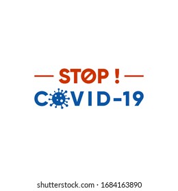 stop covid -19 logo design illustration
