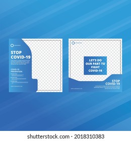 Stop Covid 19 Modern Corona virus poster for editable template for social media post design eps 10