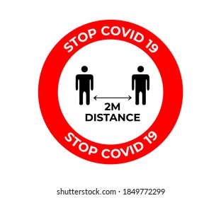 Stop Covid 19 vector badge, label design