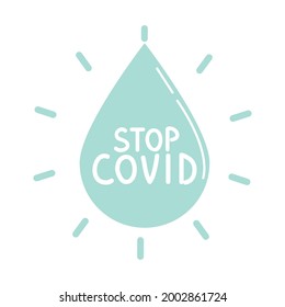 stop covid caution isolated icon