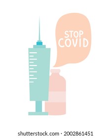 stop covid medicine syringe and vial